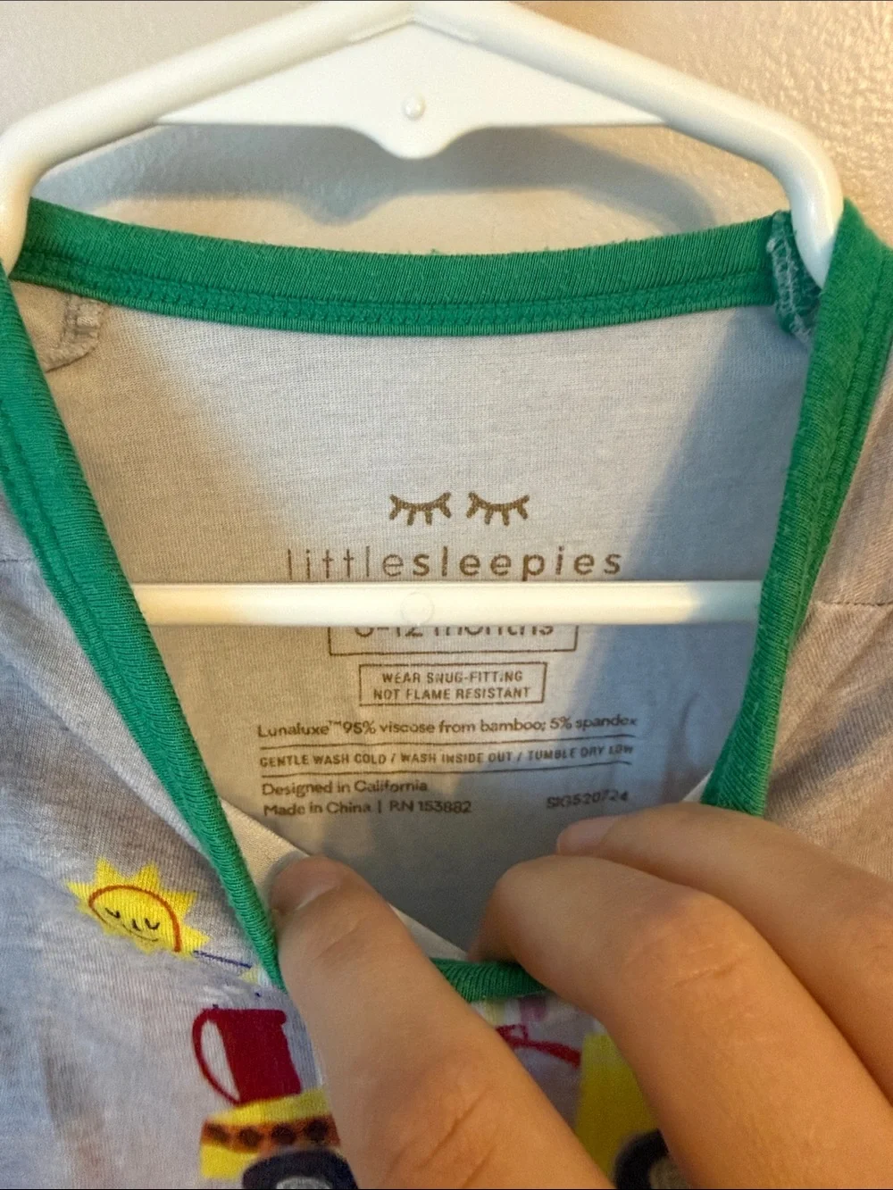 Little Sleepies Lil Caddy Crescent Zippy sleeper 6-12 months bamboo
